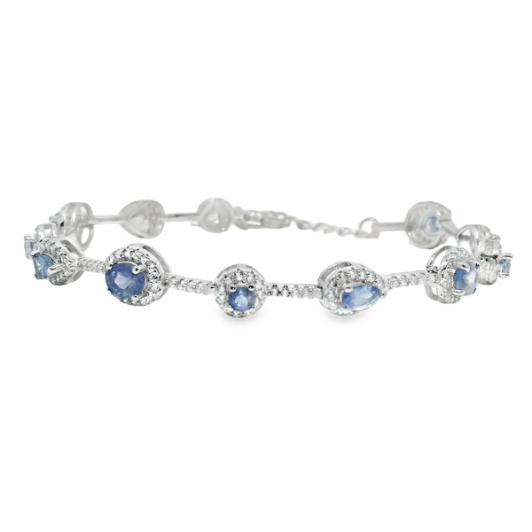Pulsera Piedra Natural con Circonias de Broche Amatista