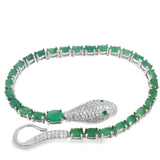 Pulsera Piedra Natural Víbora de Circonias Esmeralda