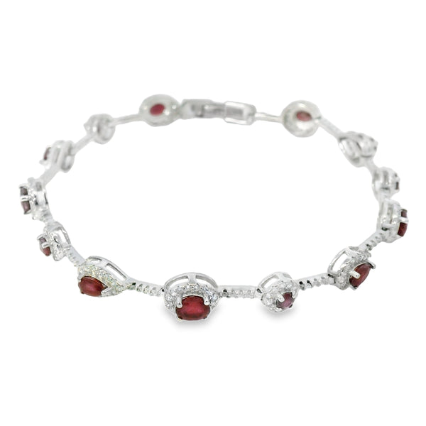 Pulsera Piedra Natural con Circonias de Broche Rubi