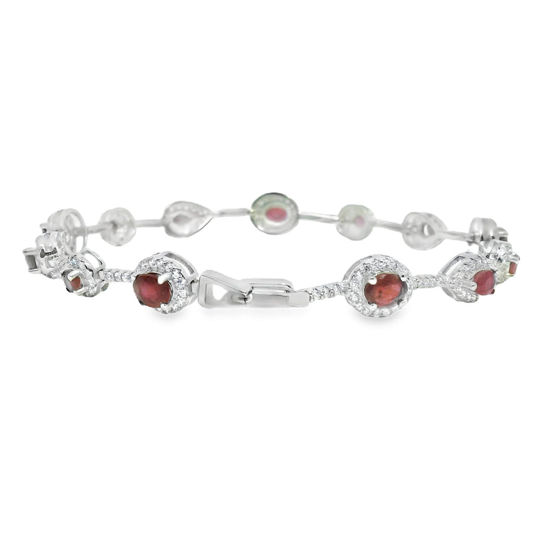 Pulsera Piedra Natural con Circonias de Broche Rubi