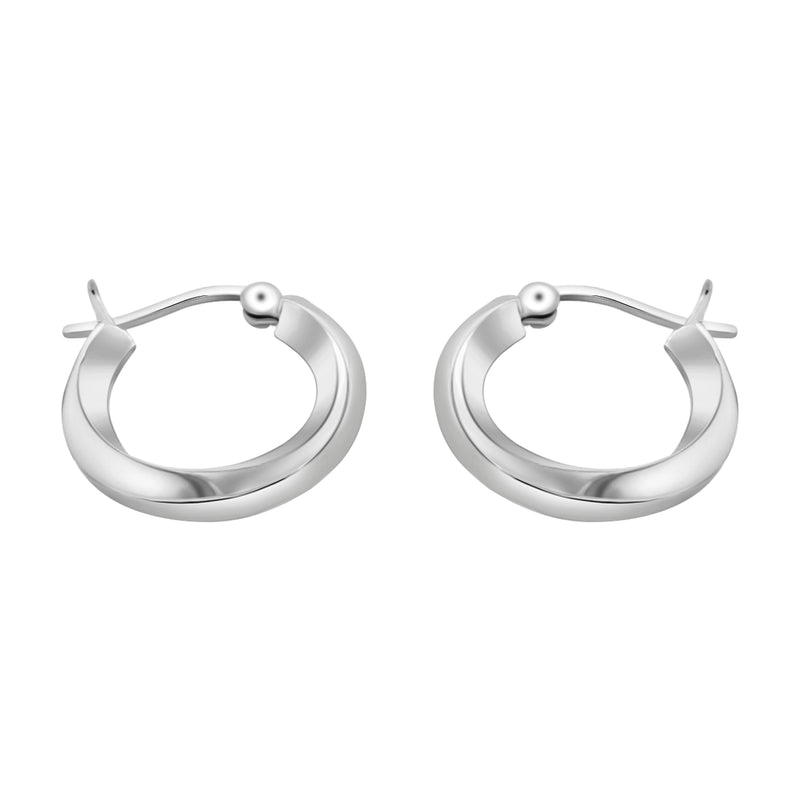 Arracadas De Onda Ligera De Plata 2CM
