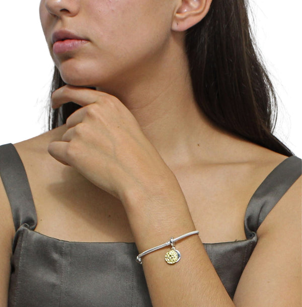 Charm Placa Circular Dorada