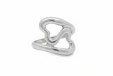 Anillo de Plata Con Doble Corazón