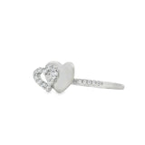 Anillo Circonia Doble corazón 5