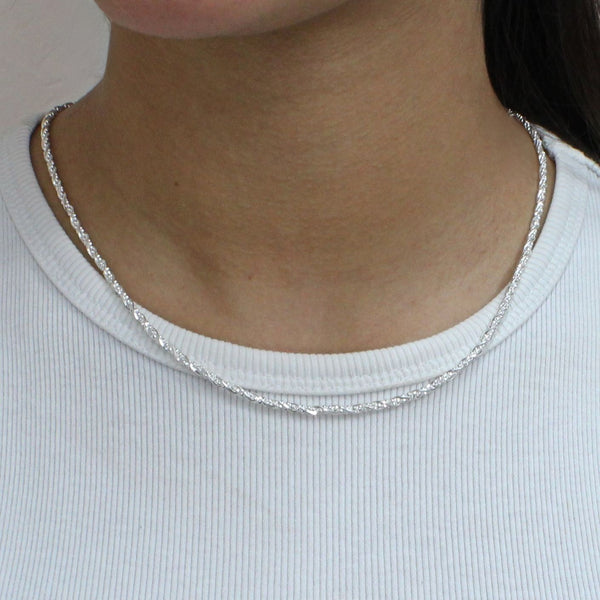 Cadena Torsal Doble con Bolitas