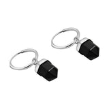 Arracadas Con Dije De Prisma Blanco