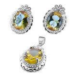 Juego de Plata con Circonia y Zultanita