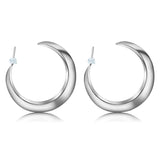 Arracadas Anchas De Plata Lisa