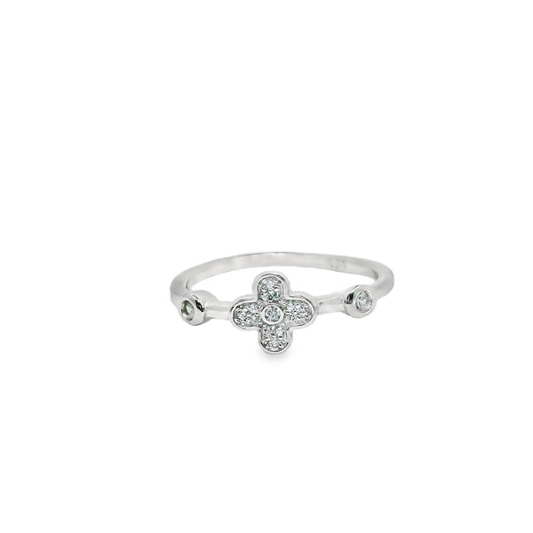 Anillo TRebol Circonia 7