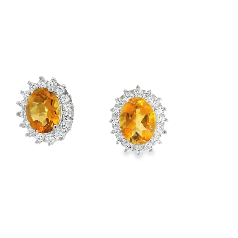 Aretes de Piedra Natural con Circonia