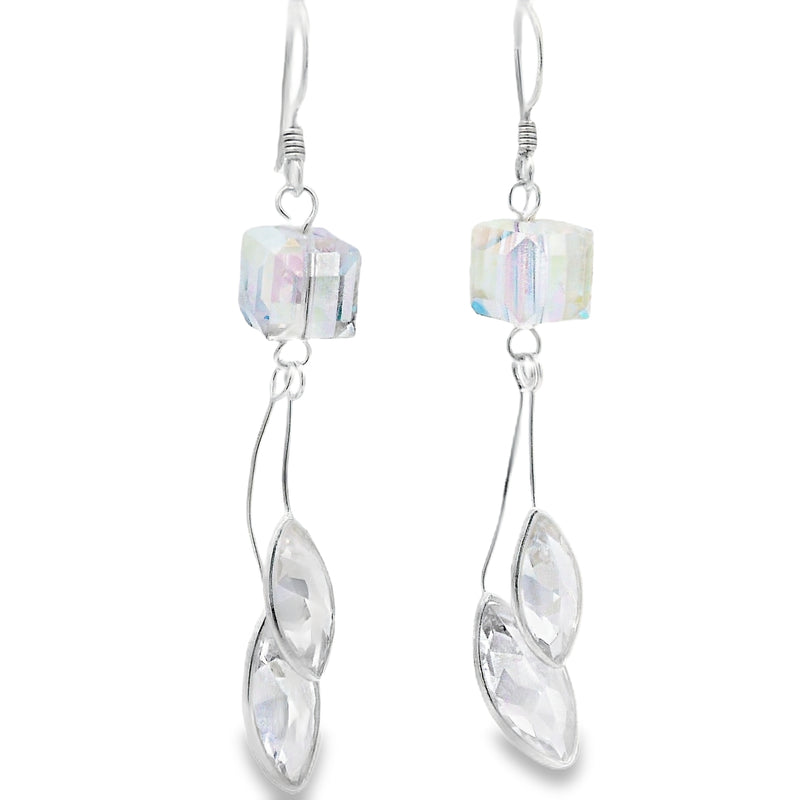 Aretes Colgantes de Cristal