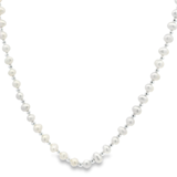 Collar de Perlas con Bolitas Plata Lisa