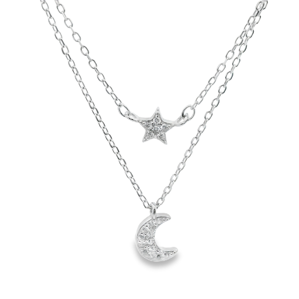 Collar con Estrella y Luna de Circonia