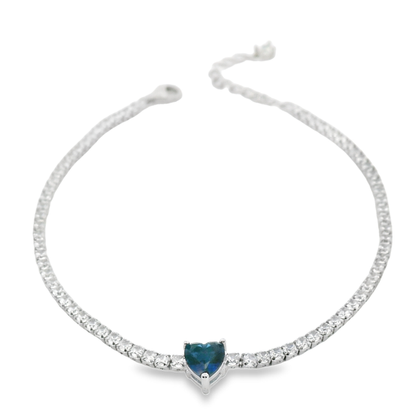 Pulsera Tenis de Corazón con Circonia