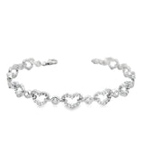 Pulsera de Corazones Circonia