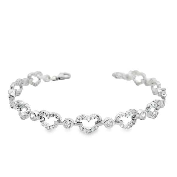 Pulsera de Corazones Circonia