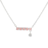 Collar Circonia Con Corazón Colgante Blancos