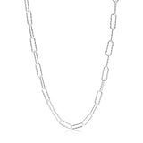 Cadena De Plata Diamantada De Clip