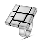 Anillo Rectangulos De Plata