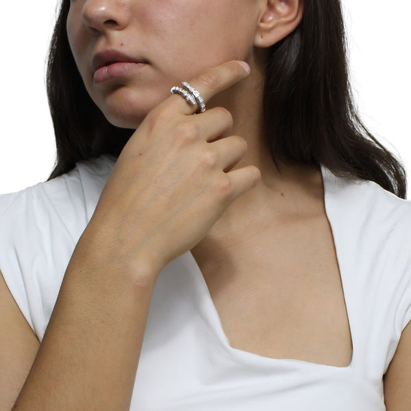 Anillo Vibora Doble de Circonia