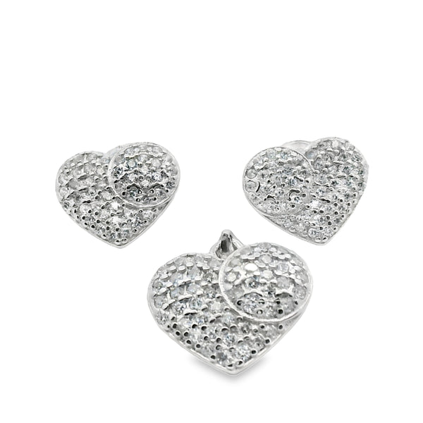Juego de  Arete y Dije de Corazón