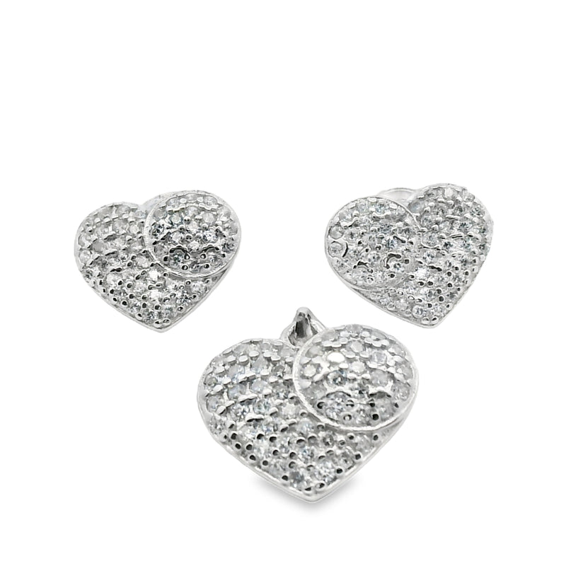 Juego de  Arete y Dije de Corazón