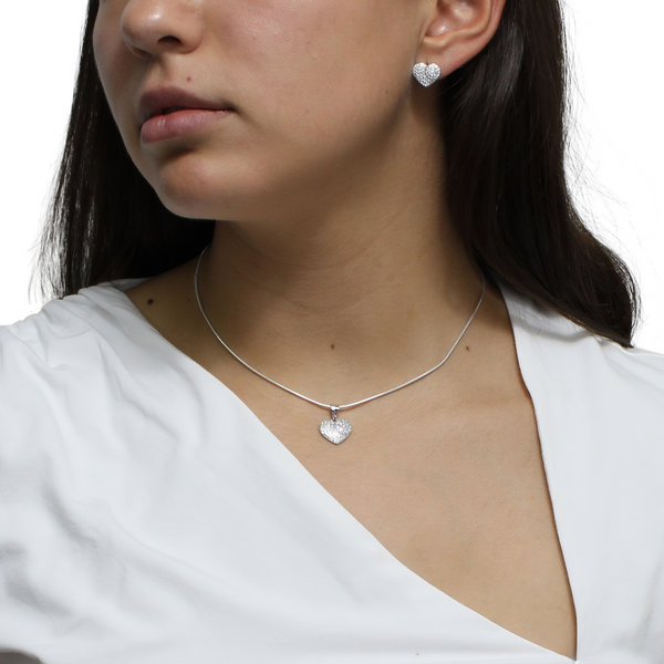 Juego de  Arete y Dije de Corazón