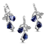 Juego de Piedras Preciosas con Plata Esmeralda