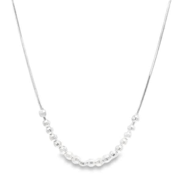 Collar Cadena de Plata con Bolitas