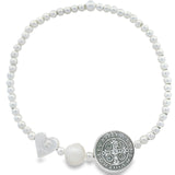 Pulsera Cuencas de Plata con Perla