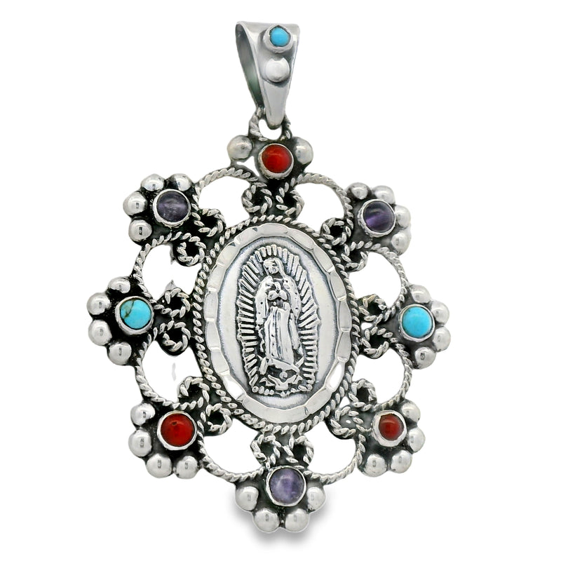Medalla de la Virgen de Guadalupe con Perlas Perla