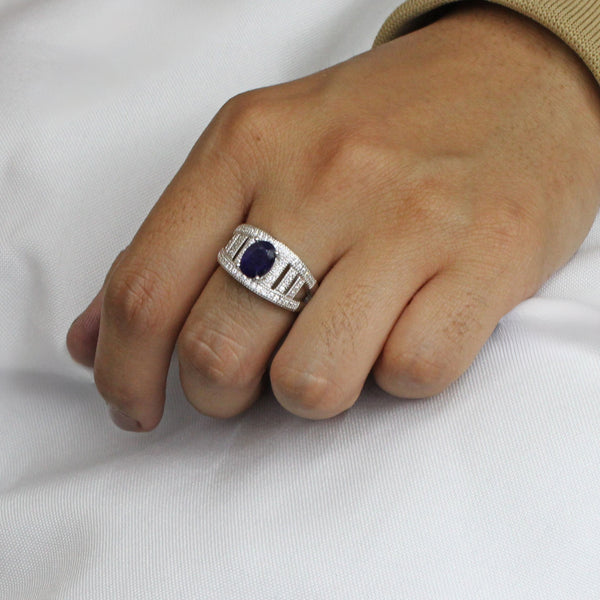 Anillo de Circonia con Piedra Natural al Centro Rubi / 6