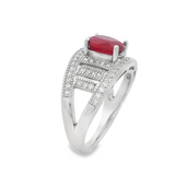 Anillo de Circonia con Piedra Natural al Centro Rubi / 6