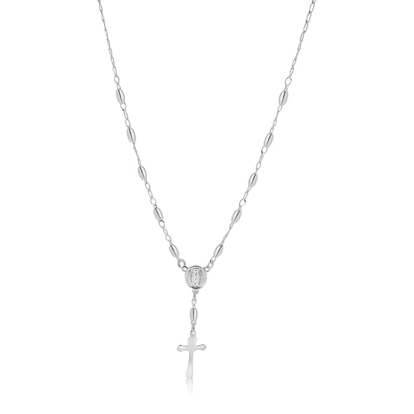 Rosario Con Cuencas Ovales Diamantadas