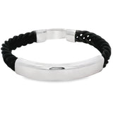 Pulsera de Caucho con Plata 18 cm