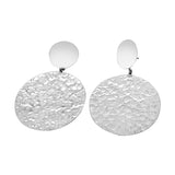Arete de Plata de Círculos Martillado