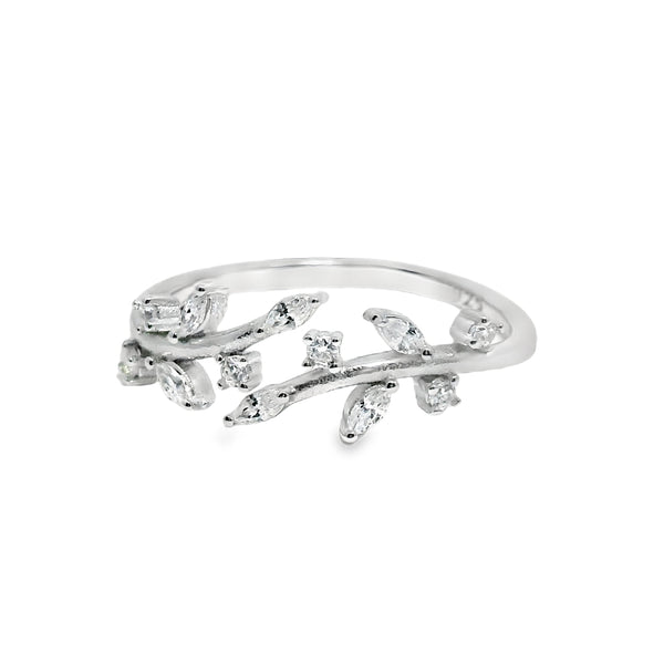 Anillo Hoja Circonia 8