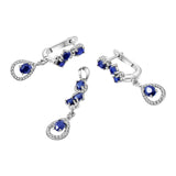 Juego De Arracadas Con Dije Piedras Naturales ZAFÍRO