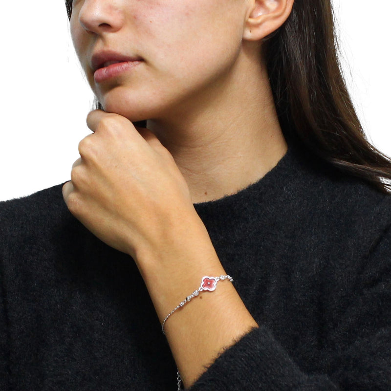 Pulsera de Flor con Circonia