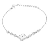 Pulsera de Flor con Circonia Rojo