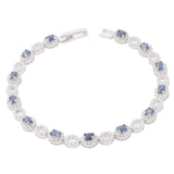 Pulsera Óvalos de Piedra Natural con Circonias