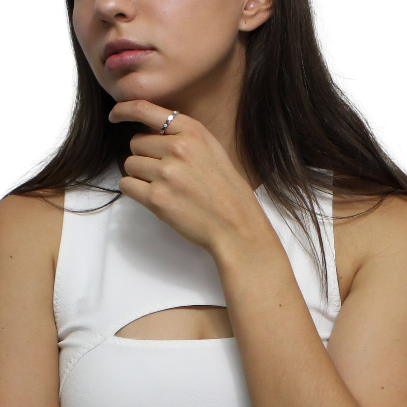 Anillo Hexágono con Circonia