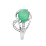 Anillo Piedra Natural con Circonia Esmeralda / 6
