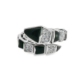 Anillo Circonia Doble Vibora con Color 6 / Verde