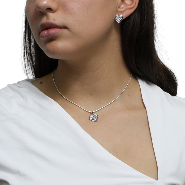Juego de Arete y Dije de Corazón