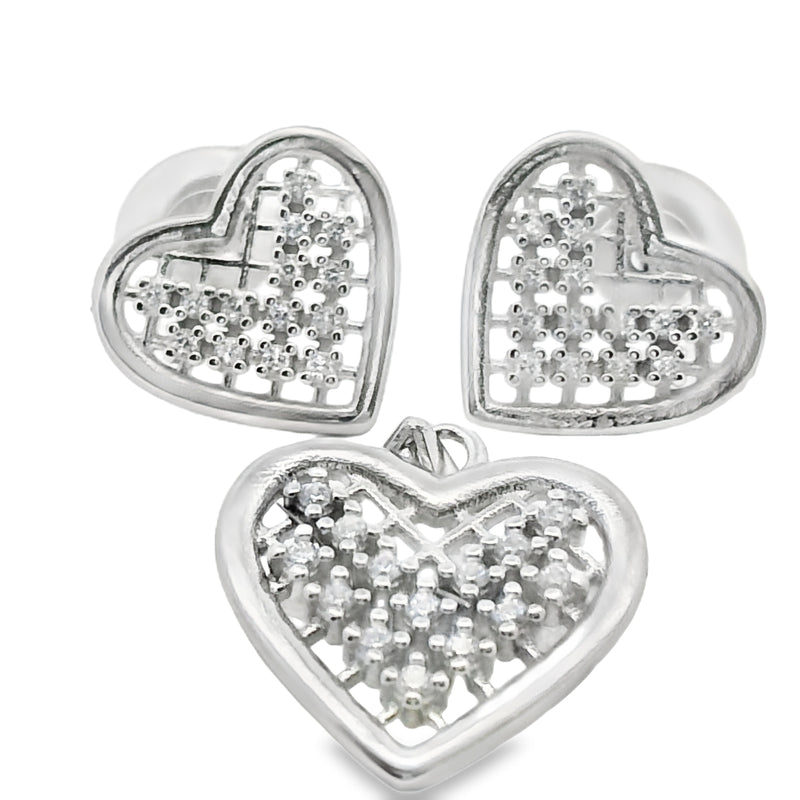 Juego de Arete y Dije de Corazón
