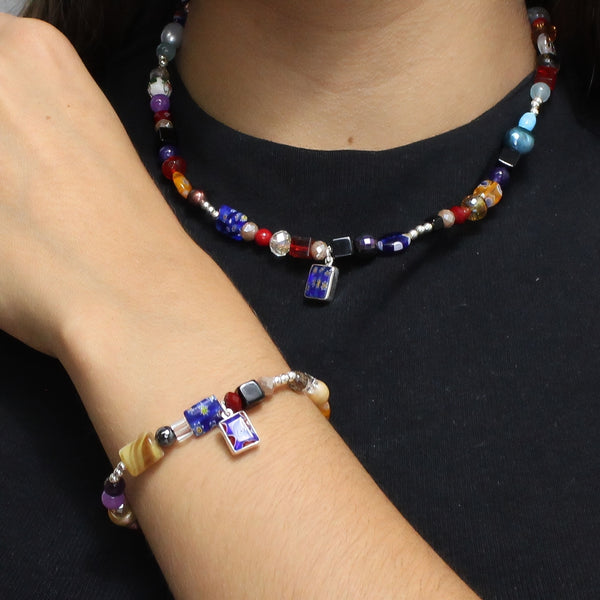 Juego de Cristales con Dije de Murano