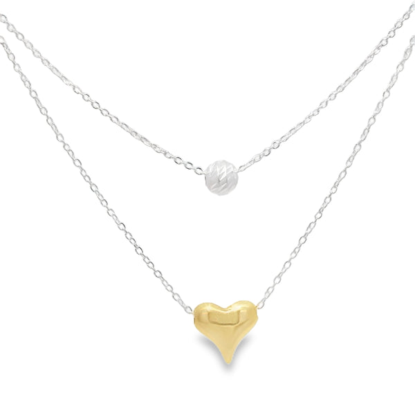 Collar con Corazón Dorado y Esfera