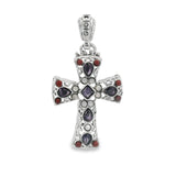 Cruz de Plata con Piedras Turquesa con amatista