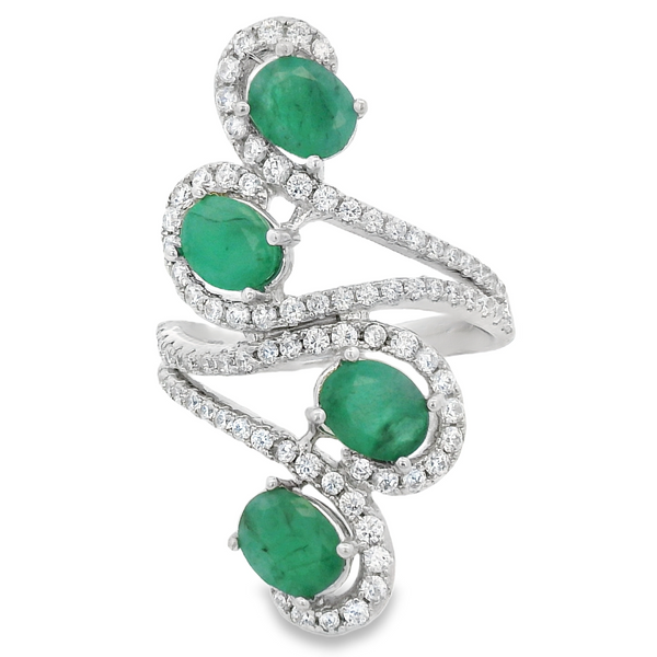 Anillo de Piedra Natural con Circonia Esmeralda / 7